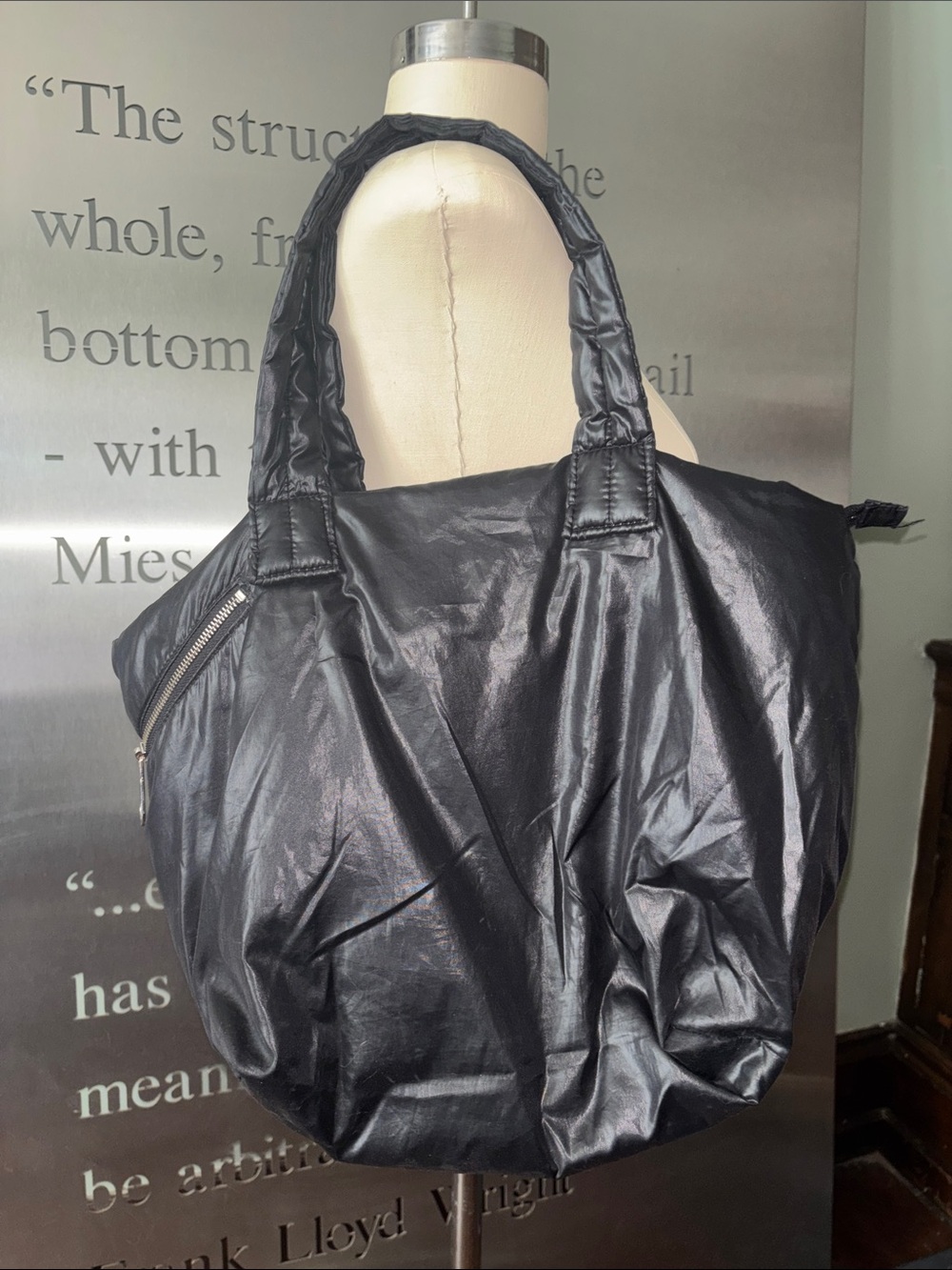 🆕 GAP Black Shiny Soft Tote Bag
